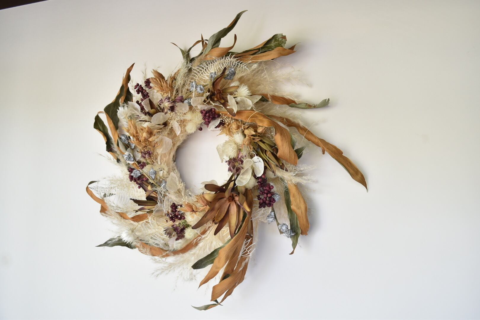 開店祝いやギフトにもおすすめ】秋のドライフラワーリース