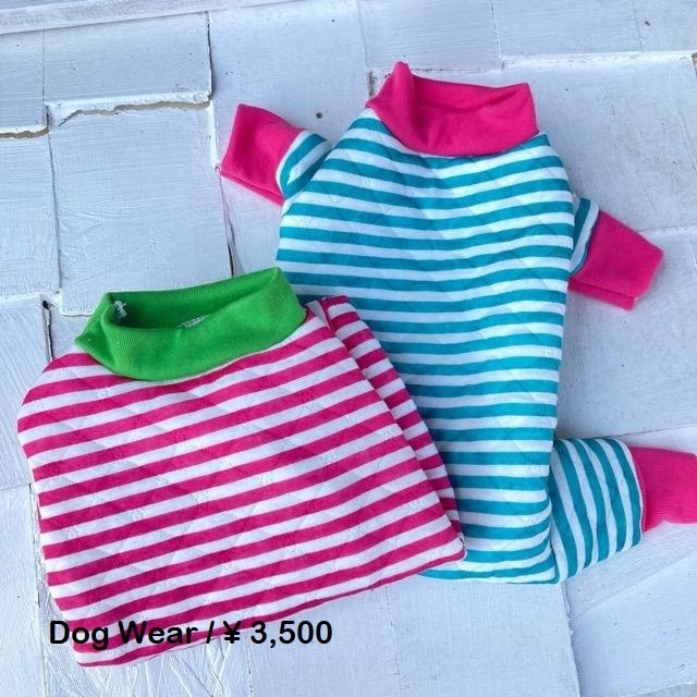 DOG WEAR　キルティングボーダージャンプスーツ　Mサイズ　全2色