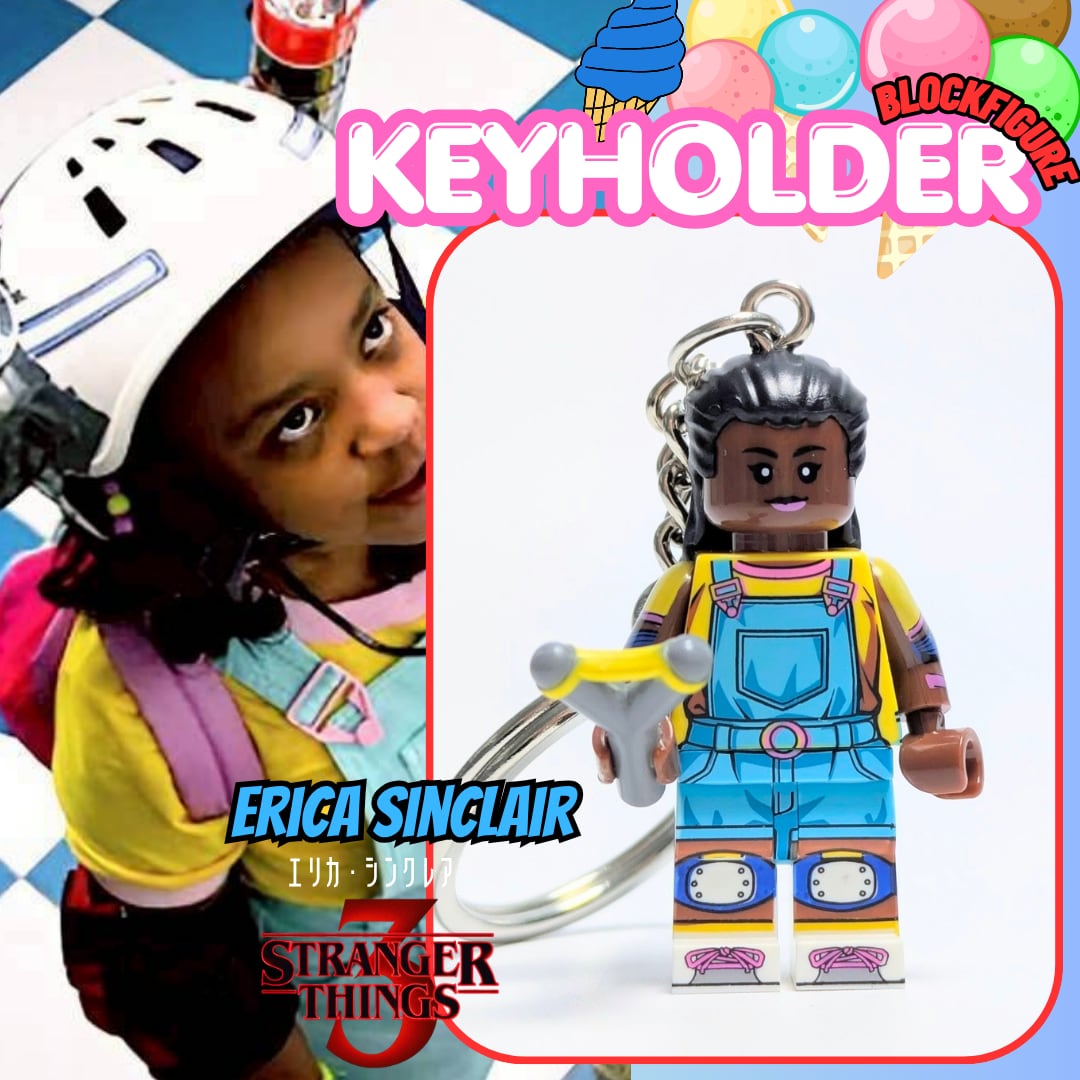 ★ブロックフィギュアキーホルダー★【 Stranger Things / ストレンジャーシングス 】 エリカ・シンクレア 〚アメリカン雑貨 アメトイ〛