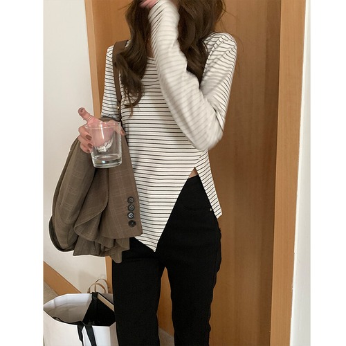 ストライプTシャツ シャツ トップス オータム 秋物 77style90266356228