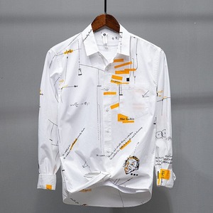 Long Sleeve Graphic Cotton Shirt / グラフィック コットン シャツ