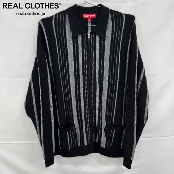 SUPREME STRIPED POLO SWEATER M カーディガン supreme STRIPED POLO