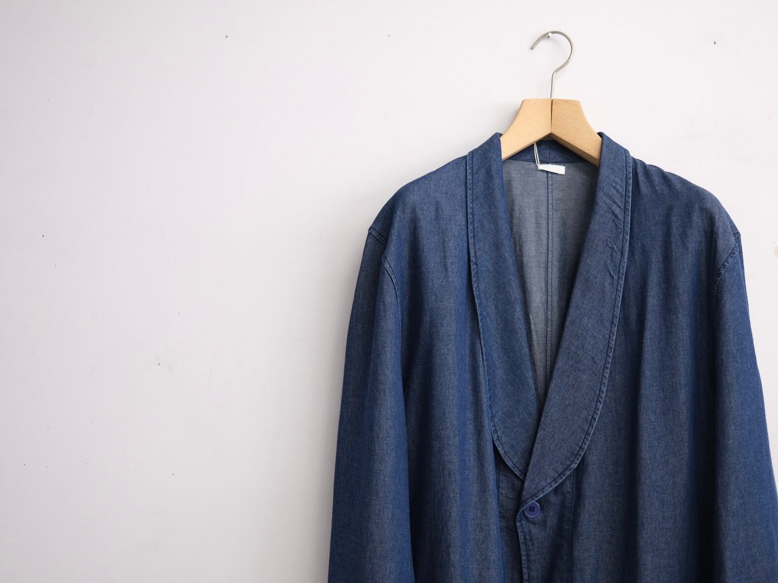 SEEALL” OVERSIZED SHAWL COLLAR JACKET DENIM RIGID” | Lapel online