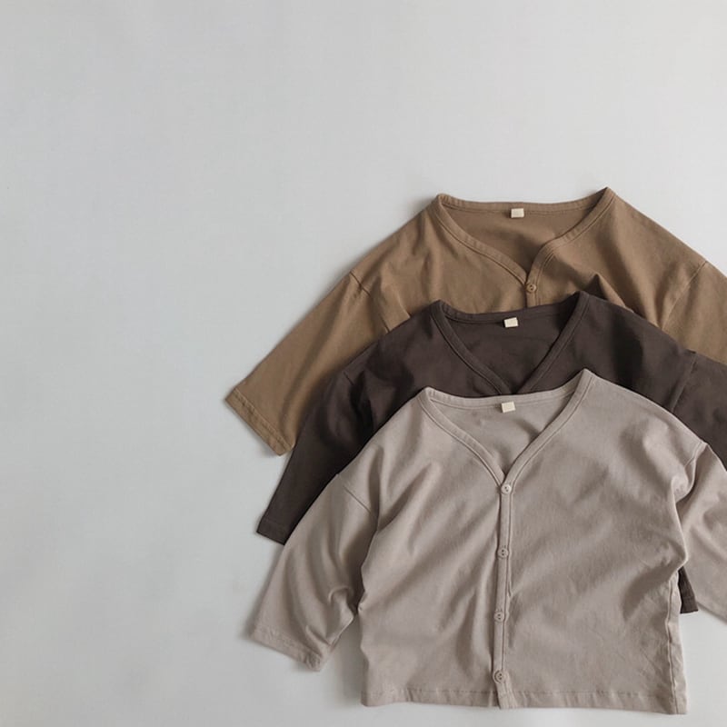 【BABY&KID】無地長袖カーディガン