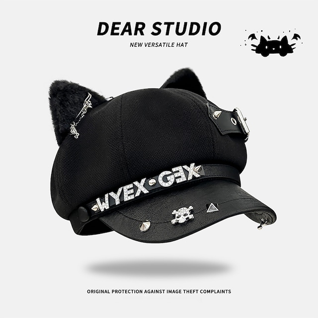 【Dear studioシリーズ】★帽子★ 2color ハット ぼうし サブカルチャー 甘クール 猫耳 小顔効果