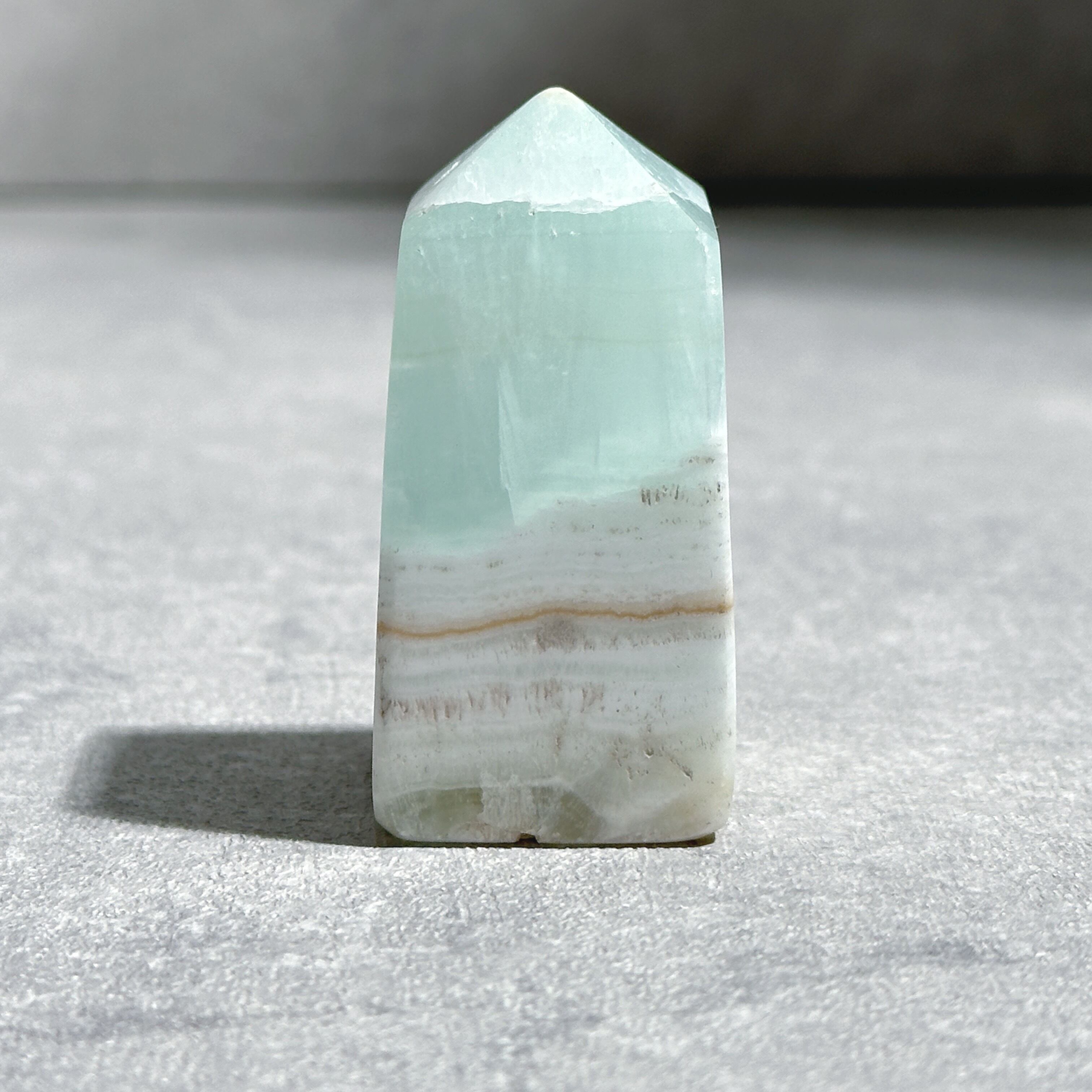 カリビアンカルサイト 高品質】カリビアンブルーカルサイト タワー52◇ Caribbian Blue