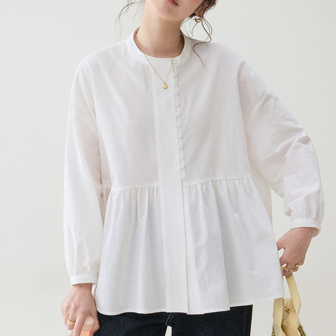 gathered cotton blouse