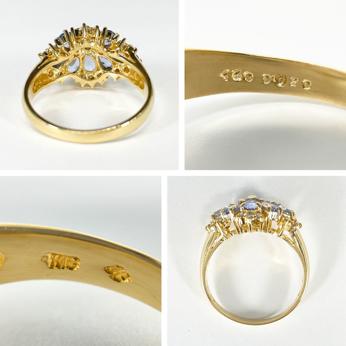 ジュエリーマキ】K18 サファイア 1.50ct ダイヤ 0.20ct リング 