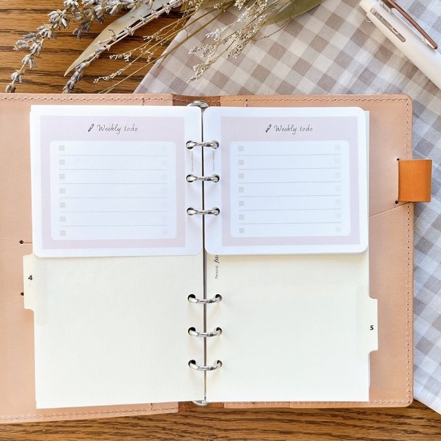 【はんぶんこリフィル/上半分用】バイブルサイズ/ウィークリーtodo