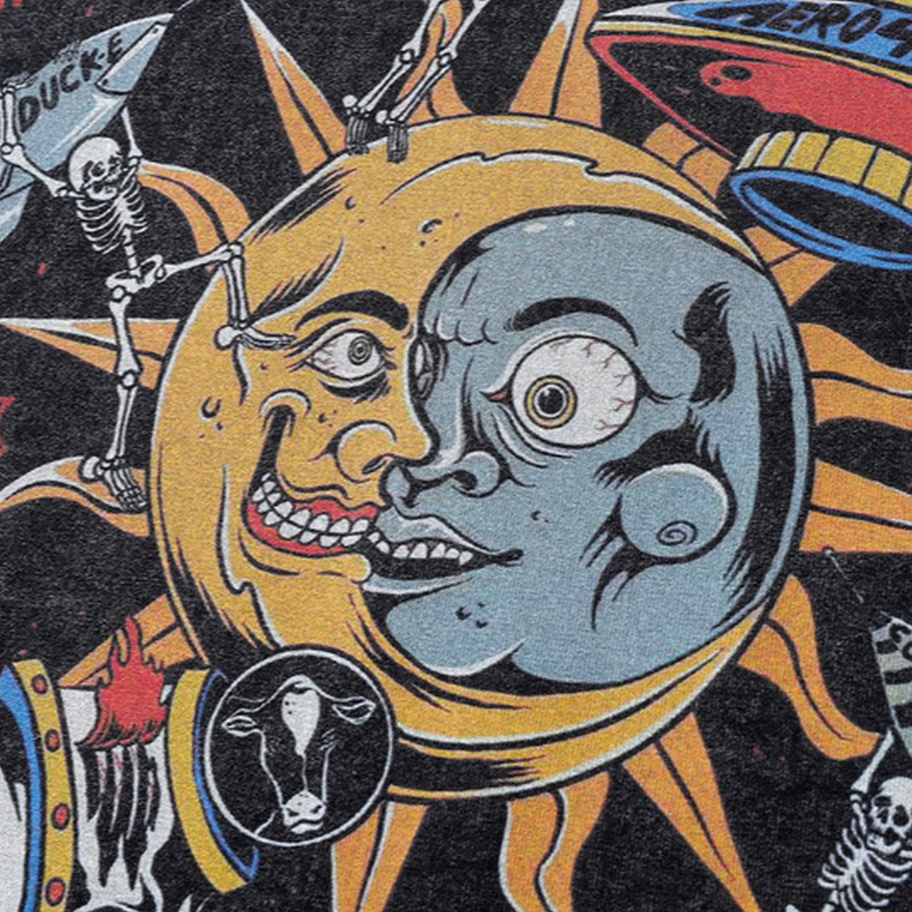 VINTAGE ストリート Sun Moon Tシャツ T1469