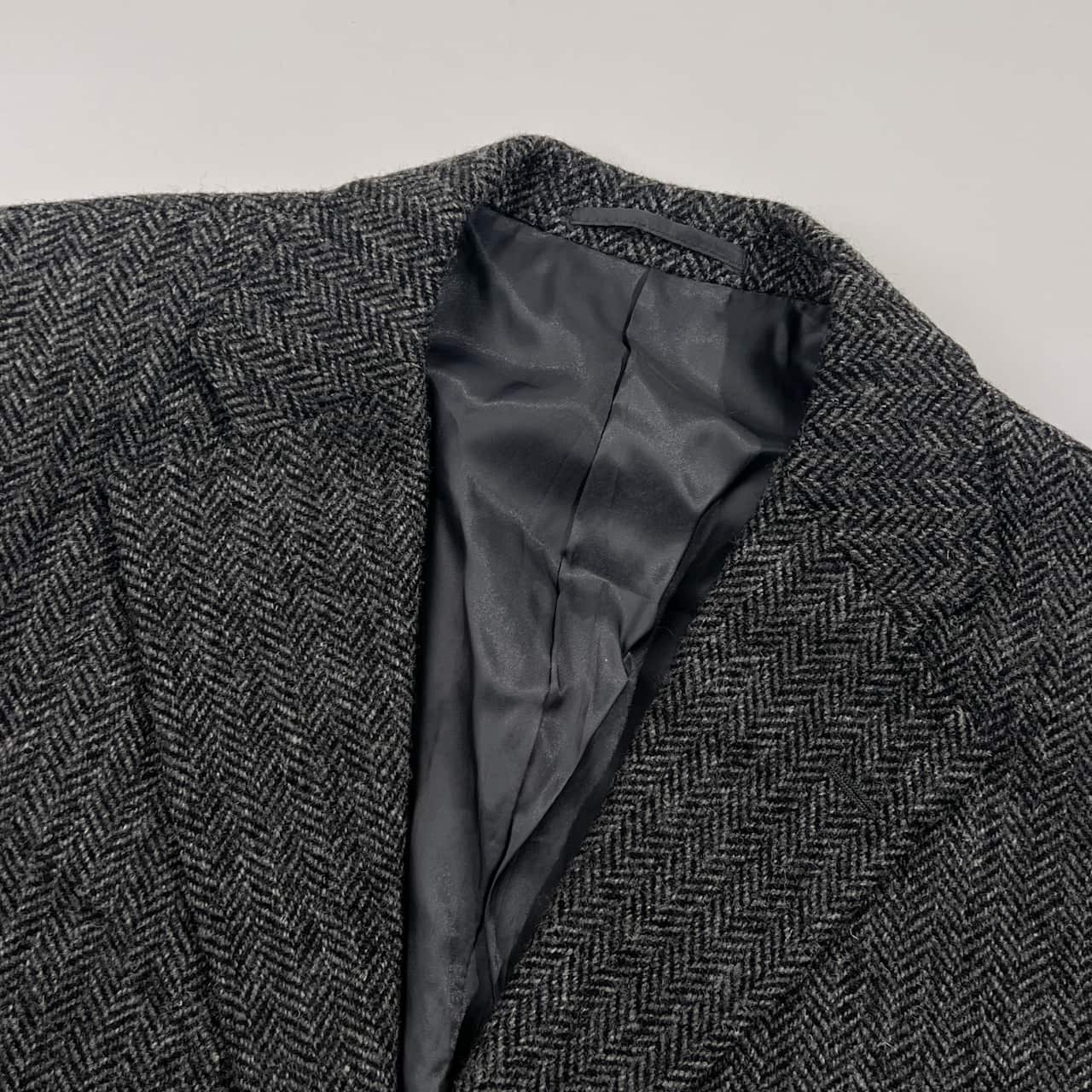 J.PRESS AUTHENTIC MODEL ジェイプレス ヘリンボーン くるみボタン 段返3B テーラードジャケット 94-80-175 A6/グレー メンズ