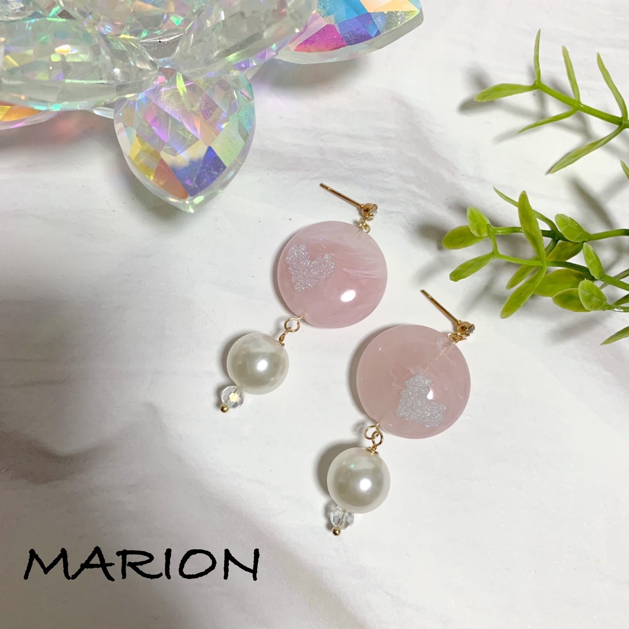 ピンクパールピアス ニッケルフリー素材 サージカルステンレスや