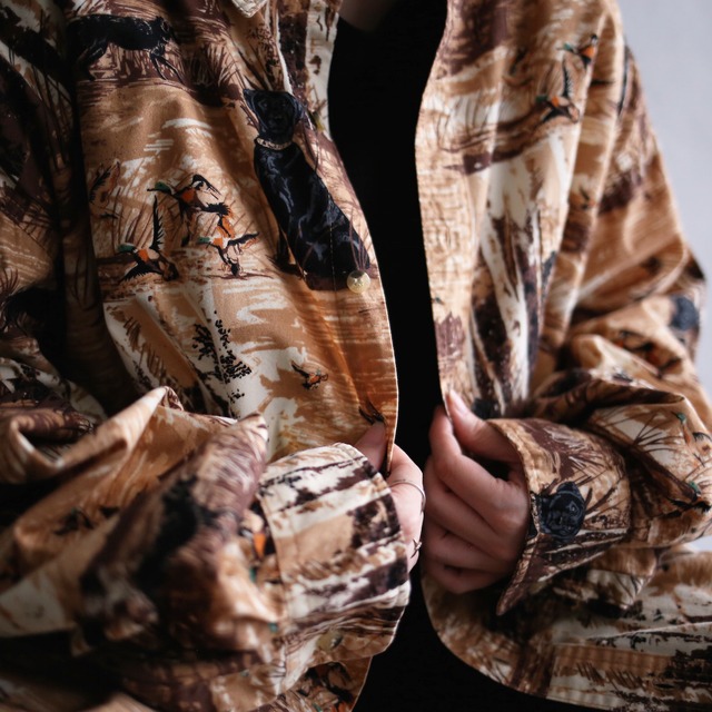 animal full pattern 2XL over size box silhouette shirt