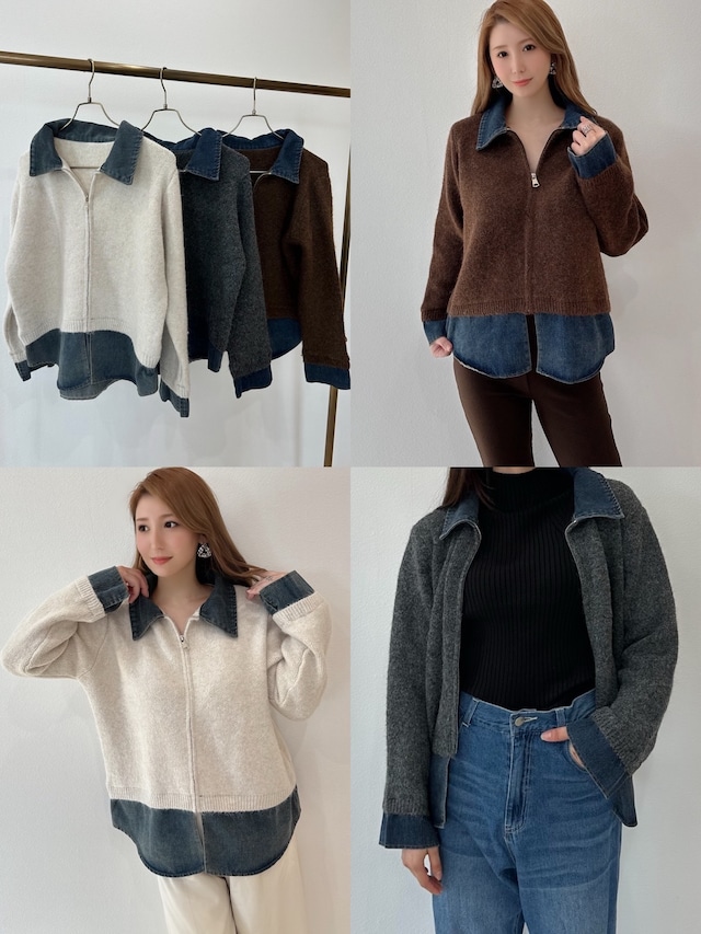 デニムレイヤードニット ¥6,900+tax