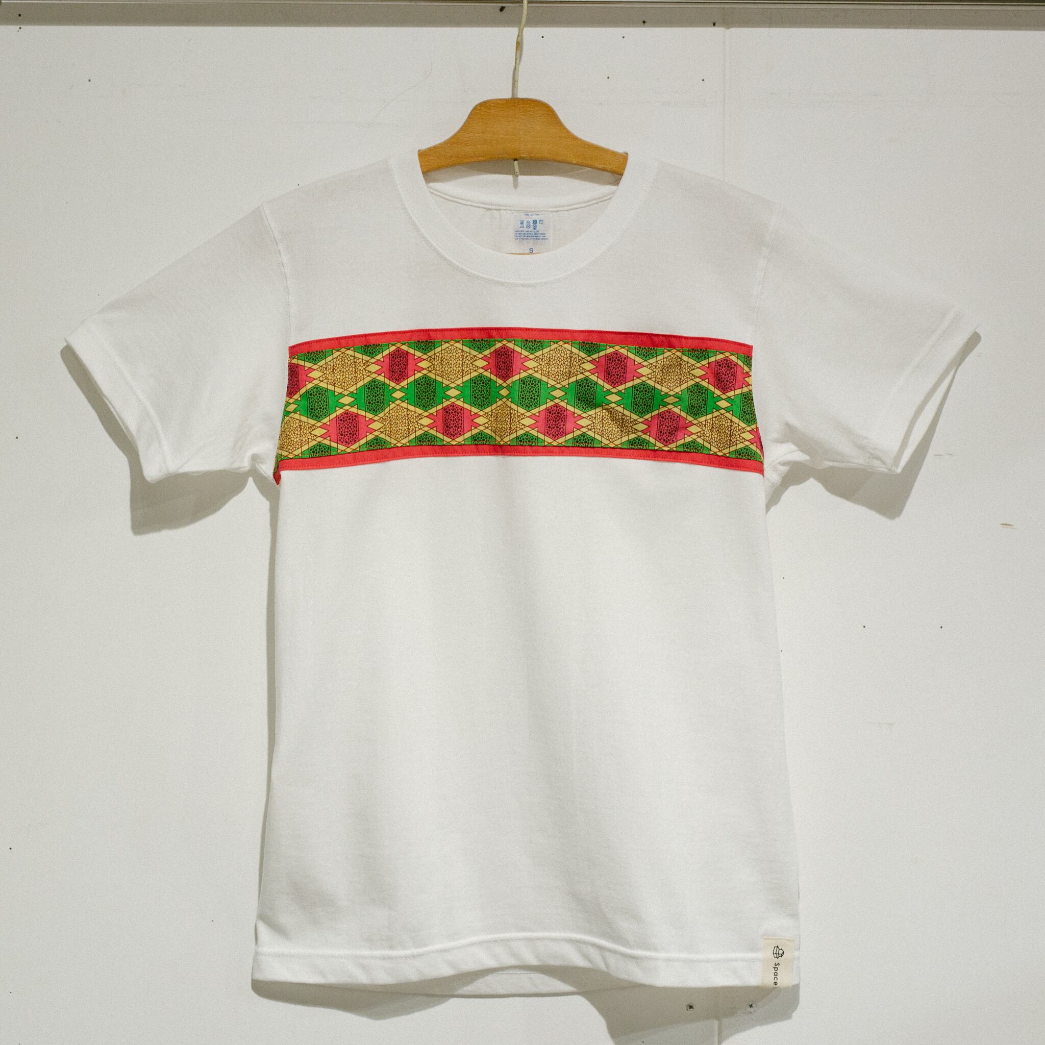 アフリカ布モチーフtシャツ 幾何学模様ポケット Space Utility Tokyo