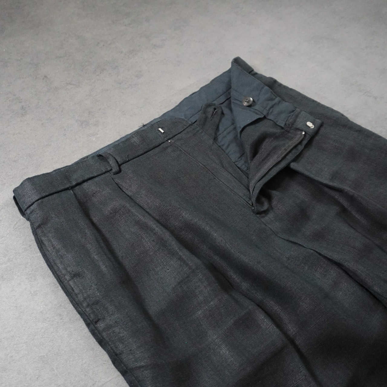 Polo by Ralph Lauren LINEN trousers BLACK W36L34 古着 - 11