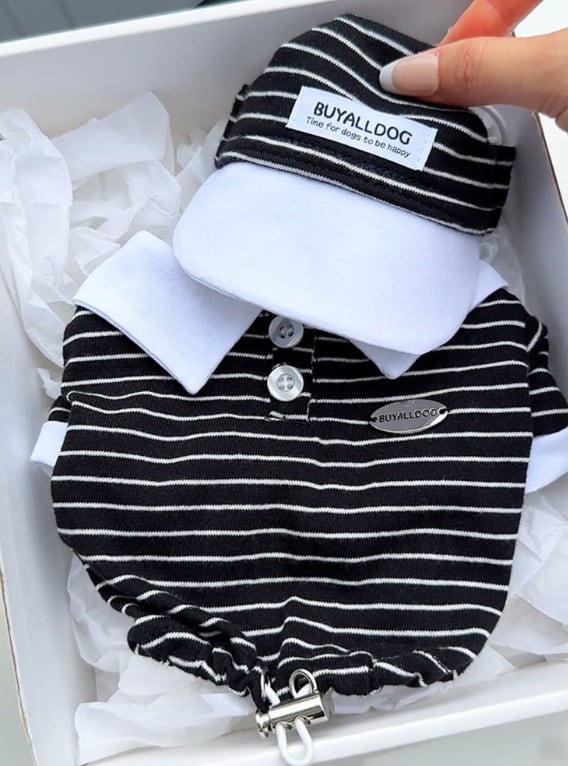 予約【buyalldog】TUNE String Polo Crop Collar Tee (Black)