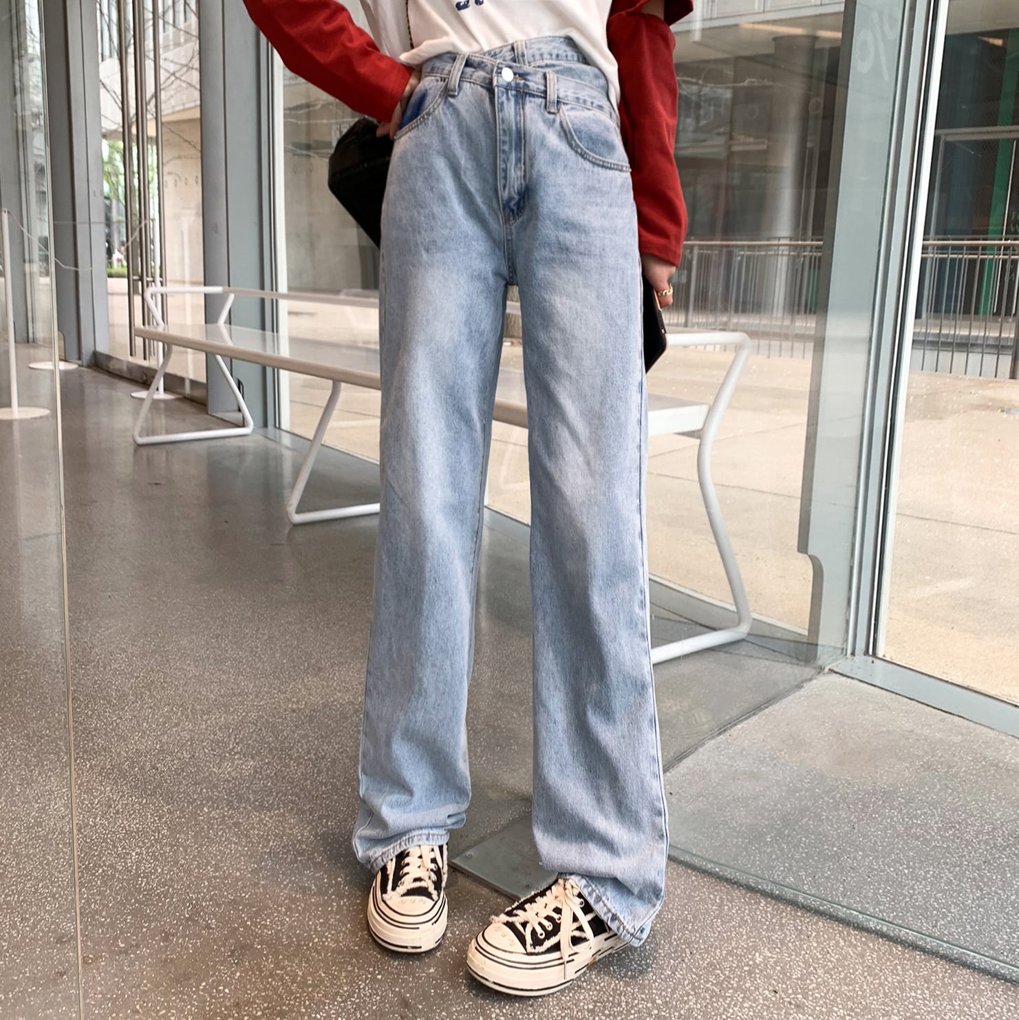 ハイウェストジーンズ スプリングサマースタイルルーズパンツ 春物 夏物 6Du_Shop_Women38111157090