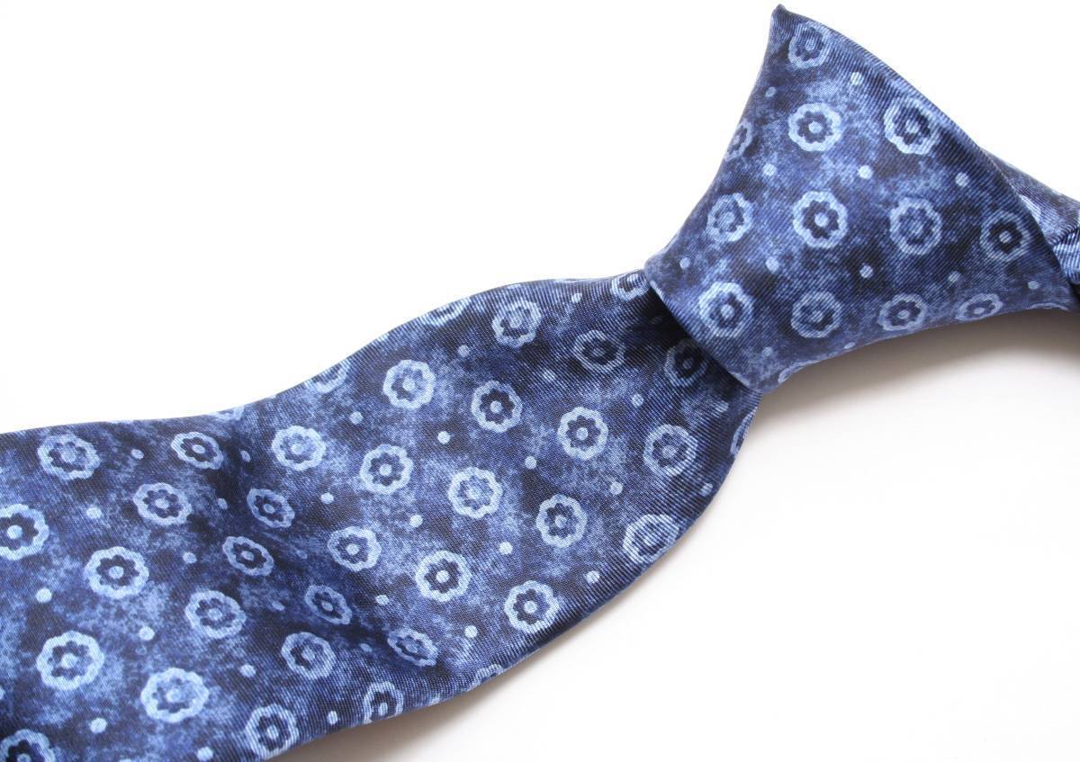 【新品】MICHAEL KORS ネクタイ 紺 ペイズリー柄 ○マイケルコース○お洒落な濃紺にシルバーのペーズリー柄シルク