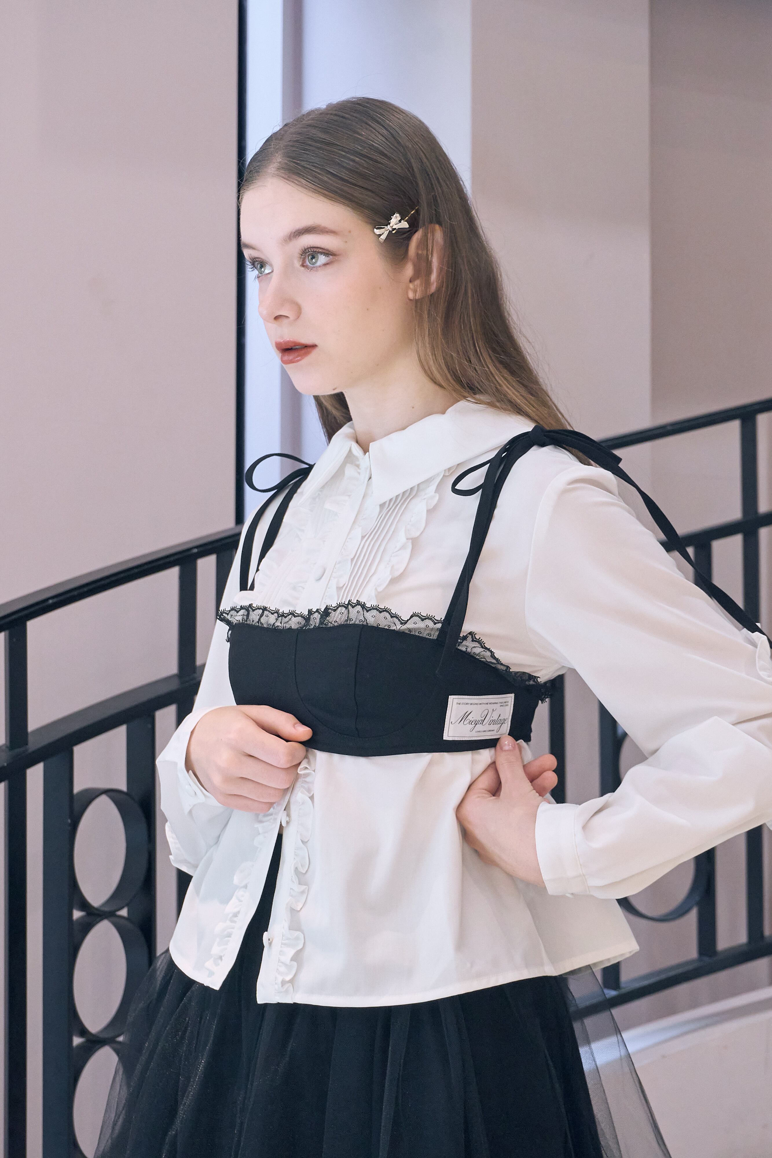 LADY LAYER BUSTIER -BLACK- | mieya mieya