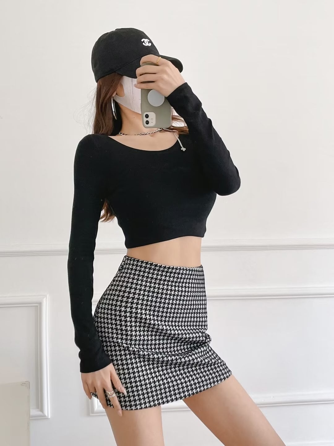 タイトスカート/千鳥柄 | Cachuum 韓国制服セレクト