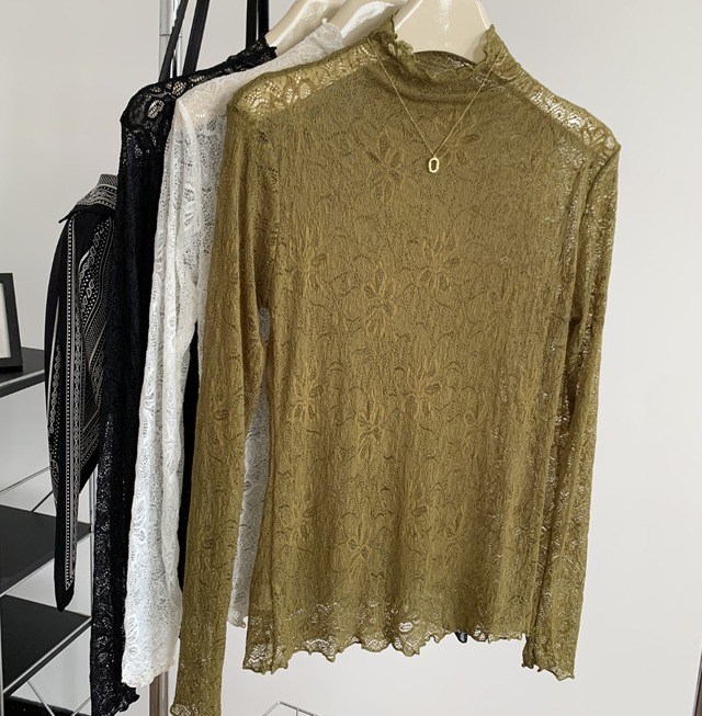 レース長袖Tシャツ 3col H 26159