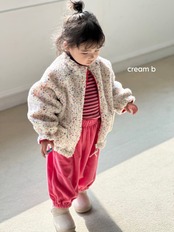 韓国子供服 / 26winter / cream bbang / スクリンクルフワフワジャンパー / キッズ / 冬服 *XS~XL*