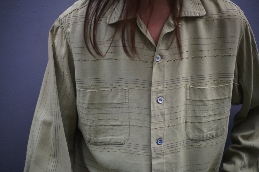 McGREGOR - Made In USA] Vintage Rayon Open Collar Shirt [1960s