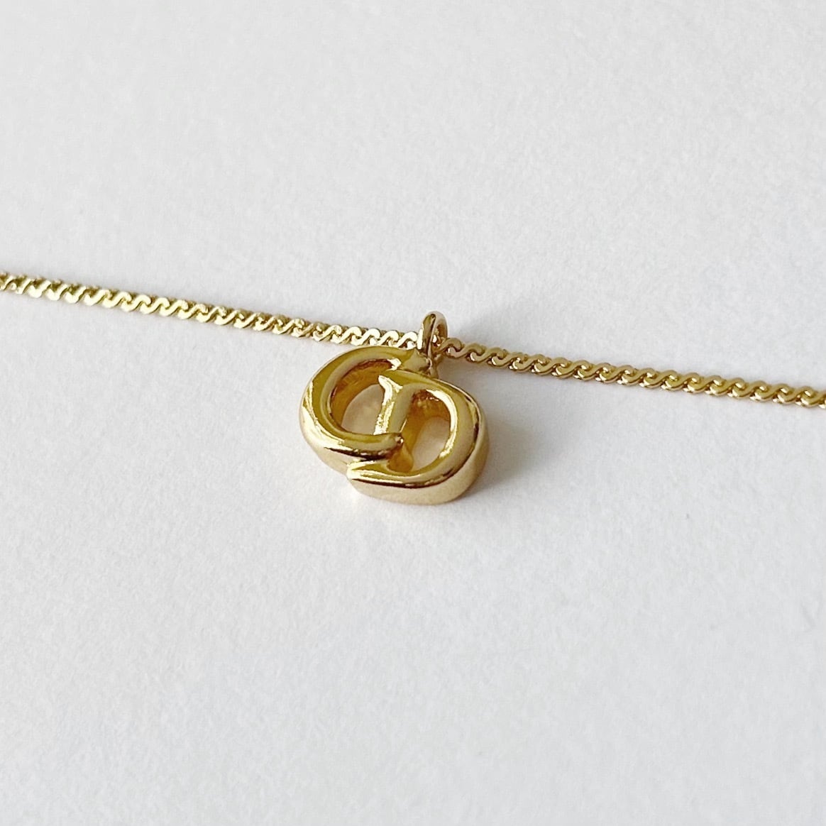N7170】Christian Dior simple small CD necklace/クリスチャン