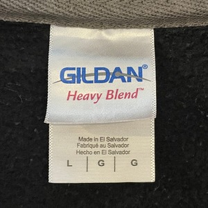 【GILDAN】レストラン 刺繍ロゴ ワンポイントロゴ ハーフジップ スウェット プルオーバー L 黒 アドバタイジング RS SPORT GRILL US古着