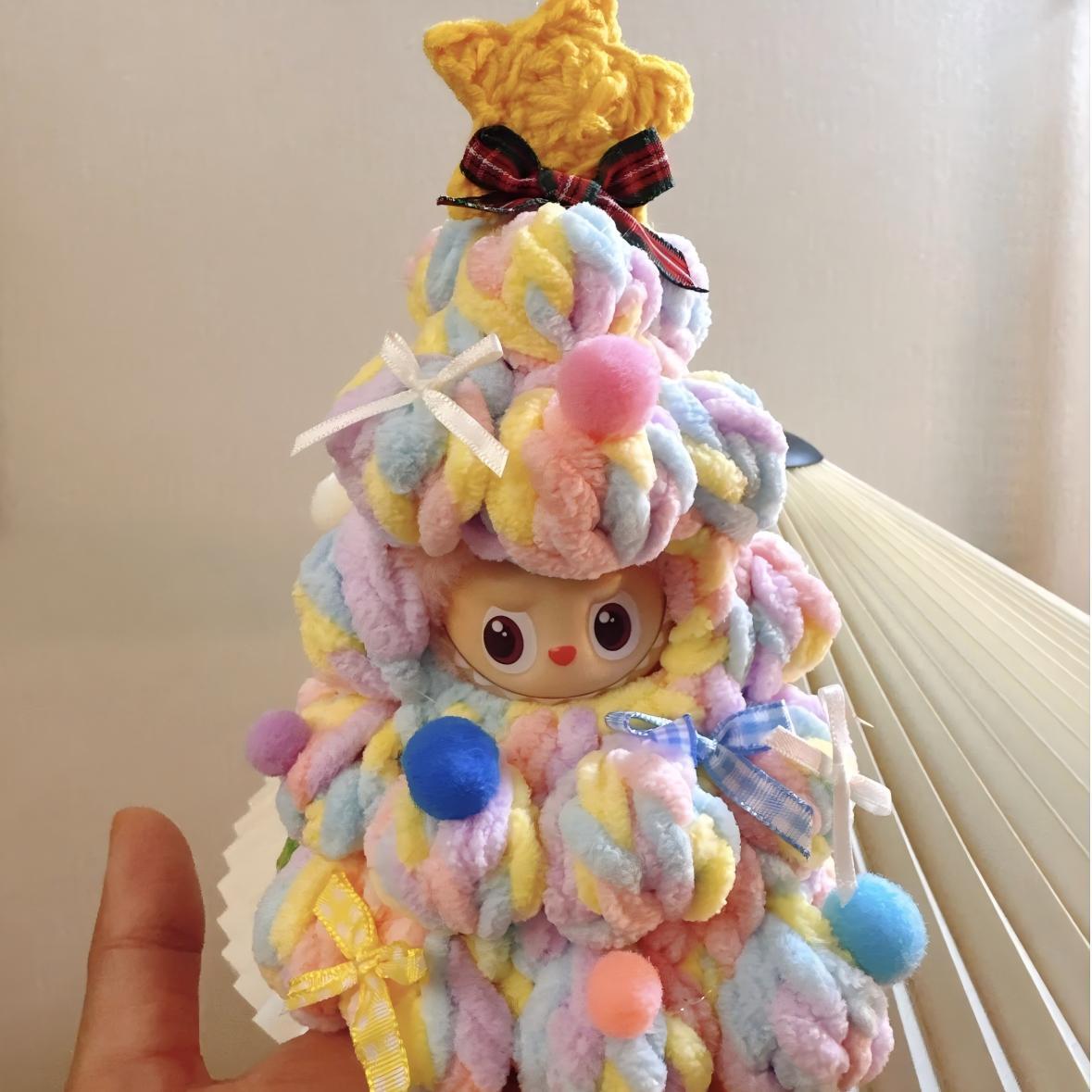 Labubu 4代対応 手編み クリスマスツリー連体服 着せ替え