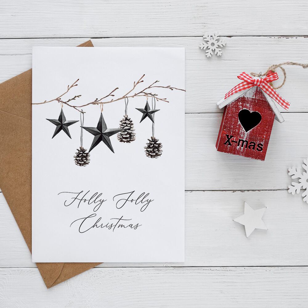 クリスマスポスター モノトーンオーナメント / i0327 / シックで大人っ