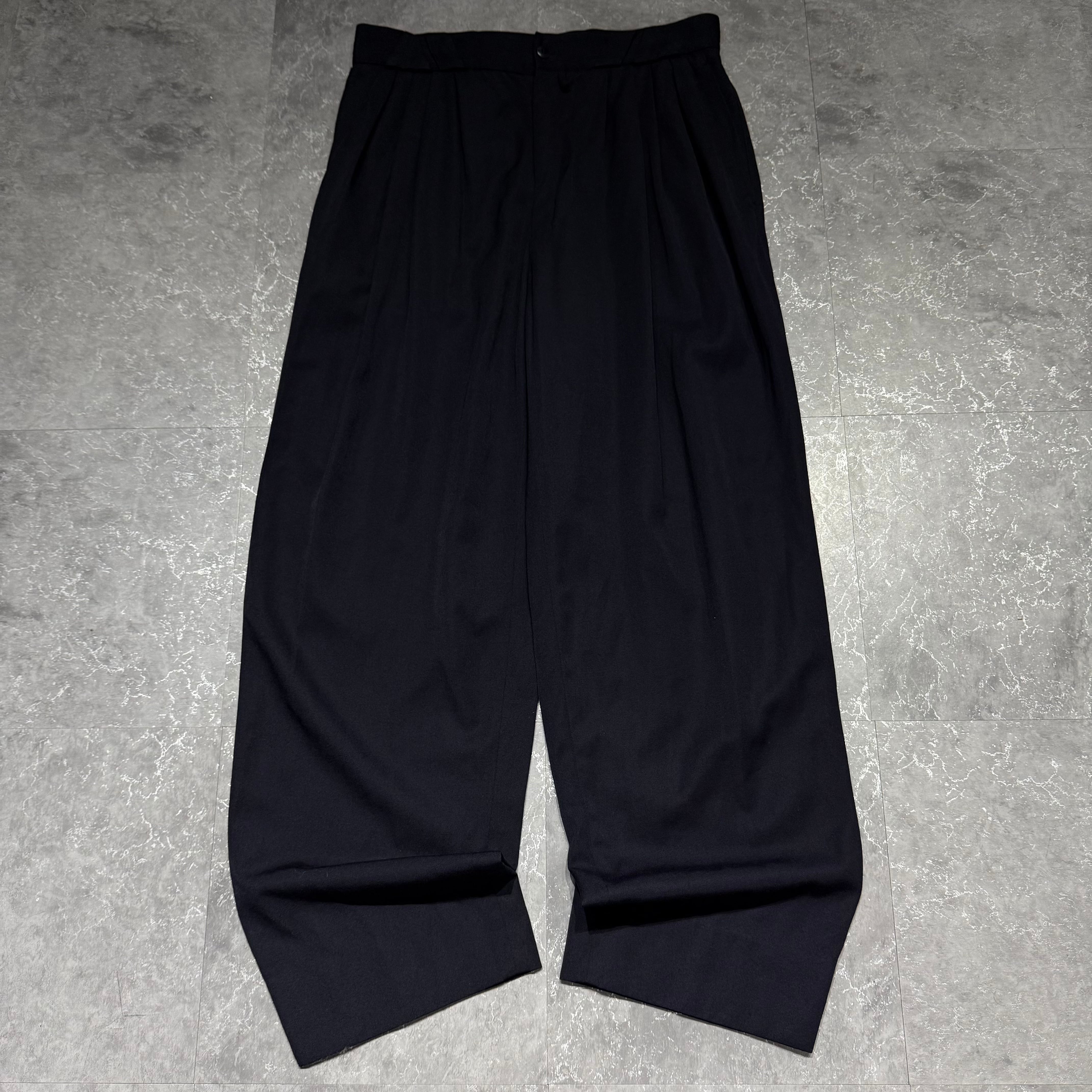 90s GIANNI VERSACE wool gabardine drape wide slacks | RIYAN