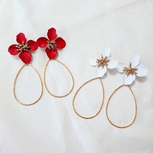 Flower hoop pierce［送料無料］/フラワーフープピアス