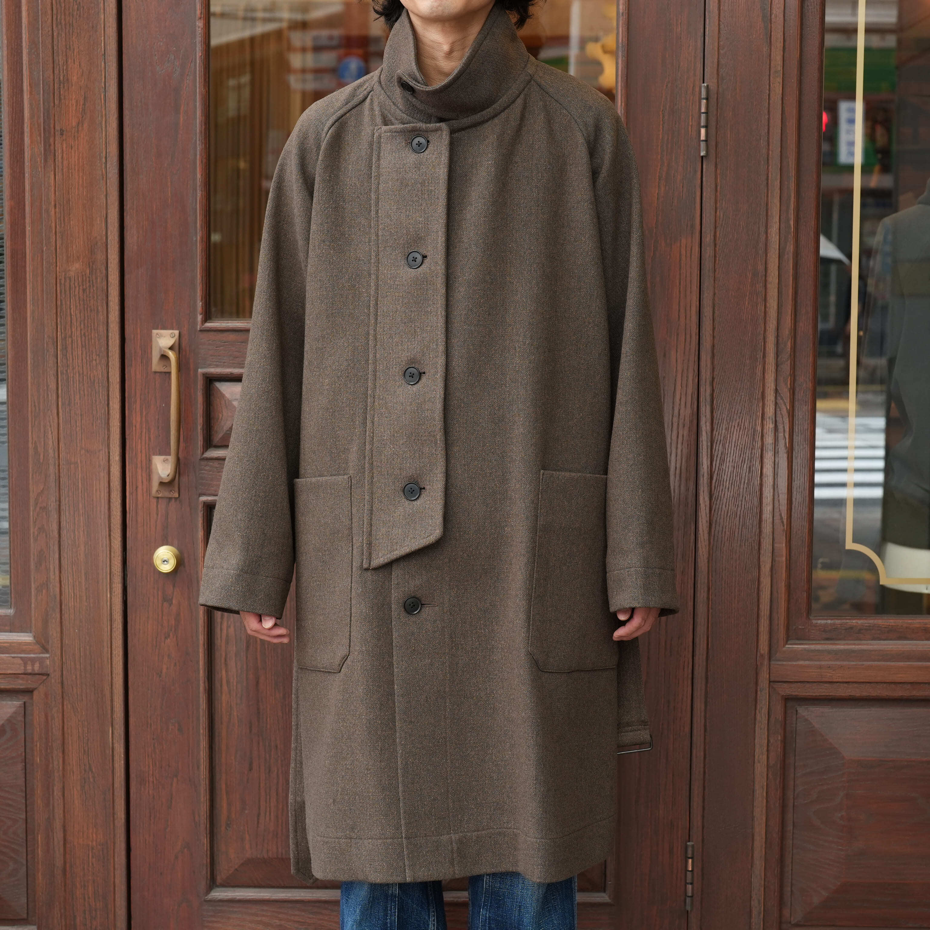 KAPTAIN SUNSHINE(キャプテンサンシャイン) 26AW "Stand Collar Coat" -MOSS-