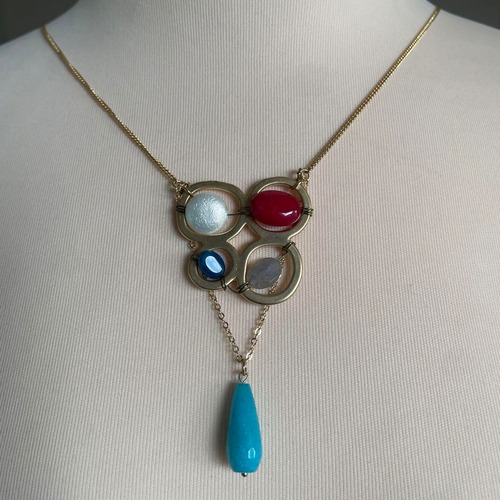 ナチュラルストーンロングネックレス