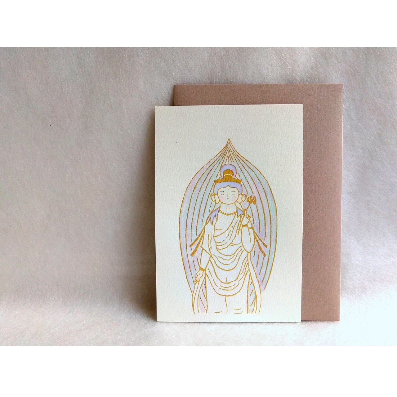 観音様 蓮の花】お手紙セット | 文鳥