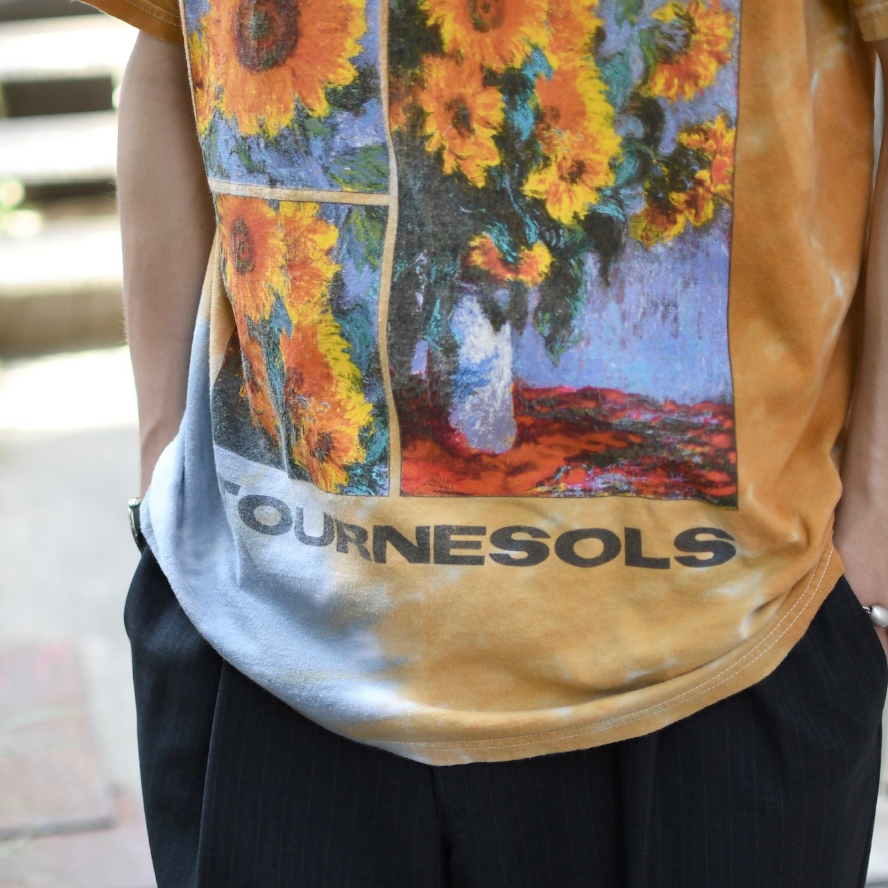 Claude Monet sunflower art print tee