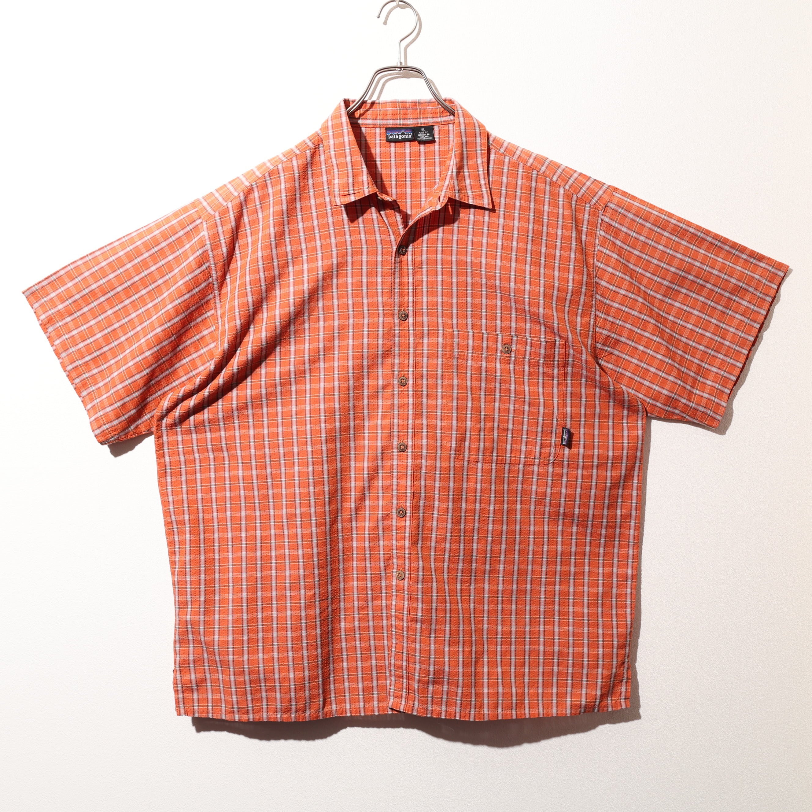 極美品 XL 02年 オレンジ Puckerware Shirt Patagonia パッカーウェア