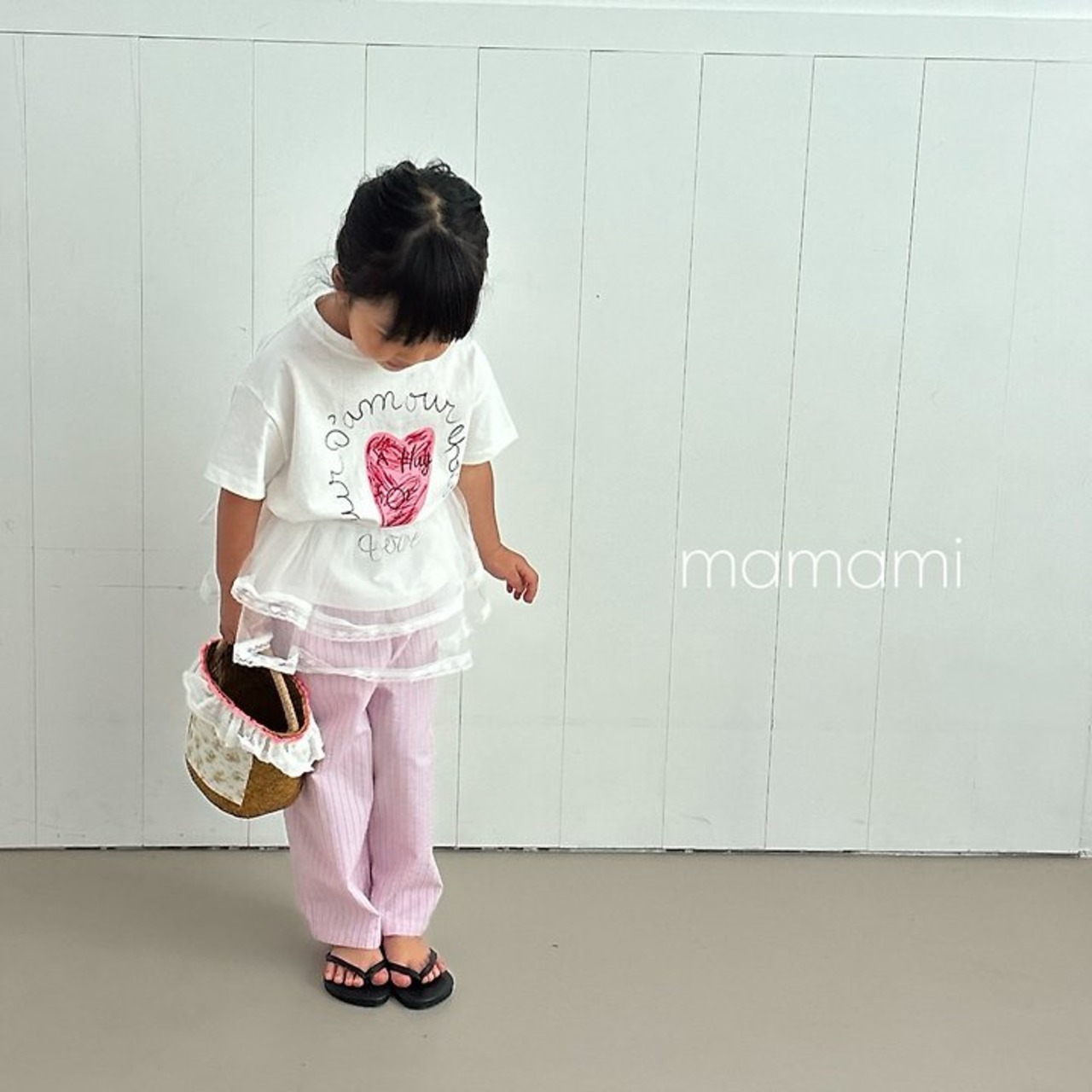 [mamami] Drawing Heart Tee (JS/JM/JL) / [마마미] 드로잉하트티 (JS/JM/JL)
