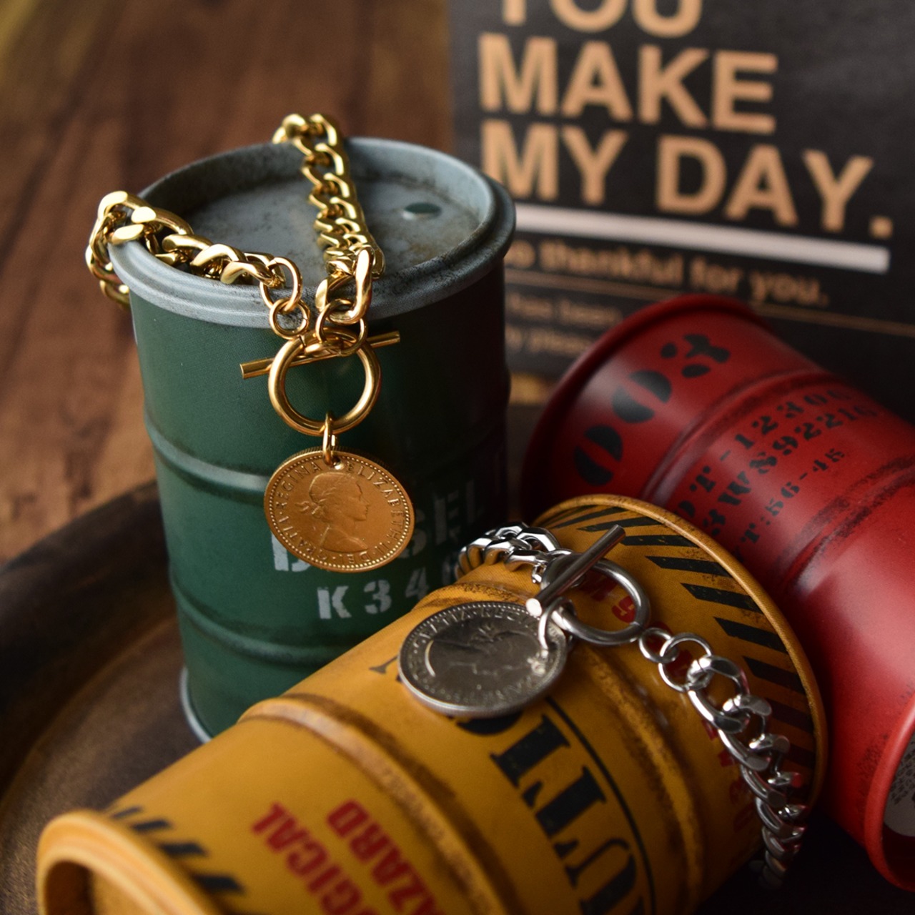 シックスペンス コインブレスレット（ゴールド）