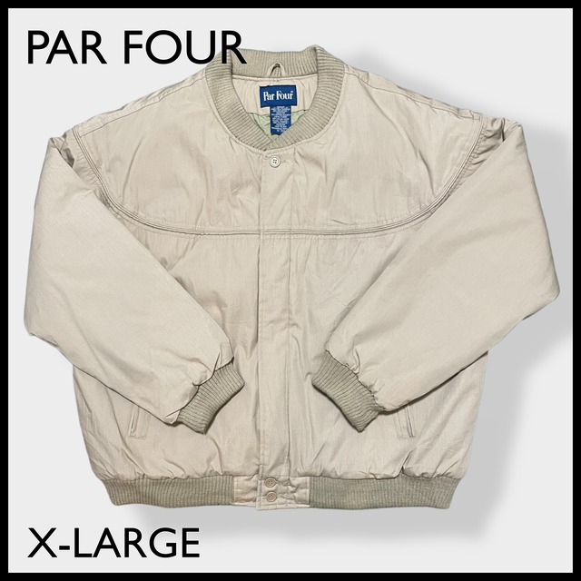【Par Four】ダービージャケット ブルゾン ジャンパー カップインショルダー 中綿ジャケット アウター X-LARGE ビッグシルエット オーバーサイズ US古着