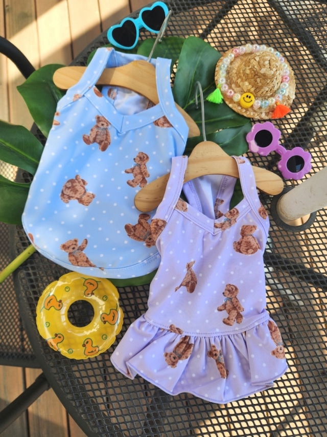 【Korean select】Teddy Beach Swimwear(purple/blue)