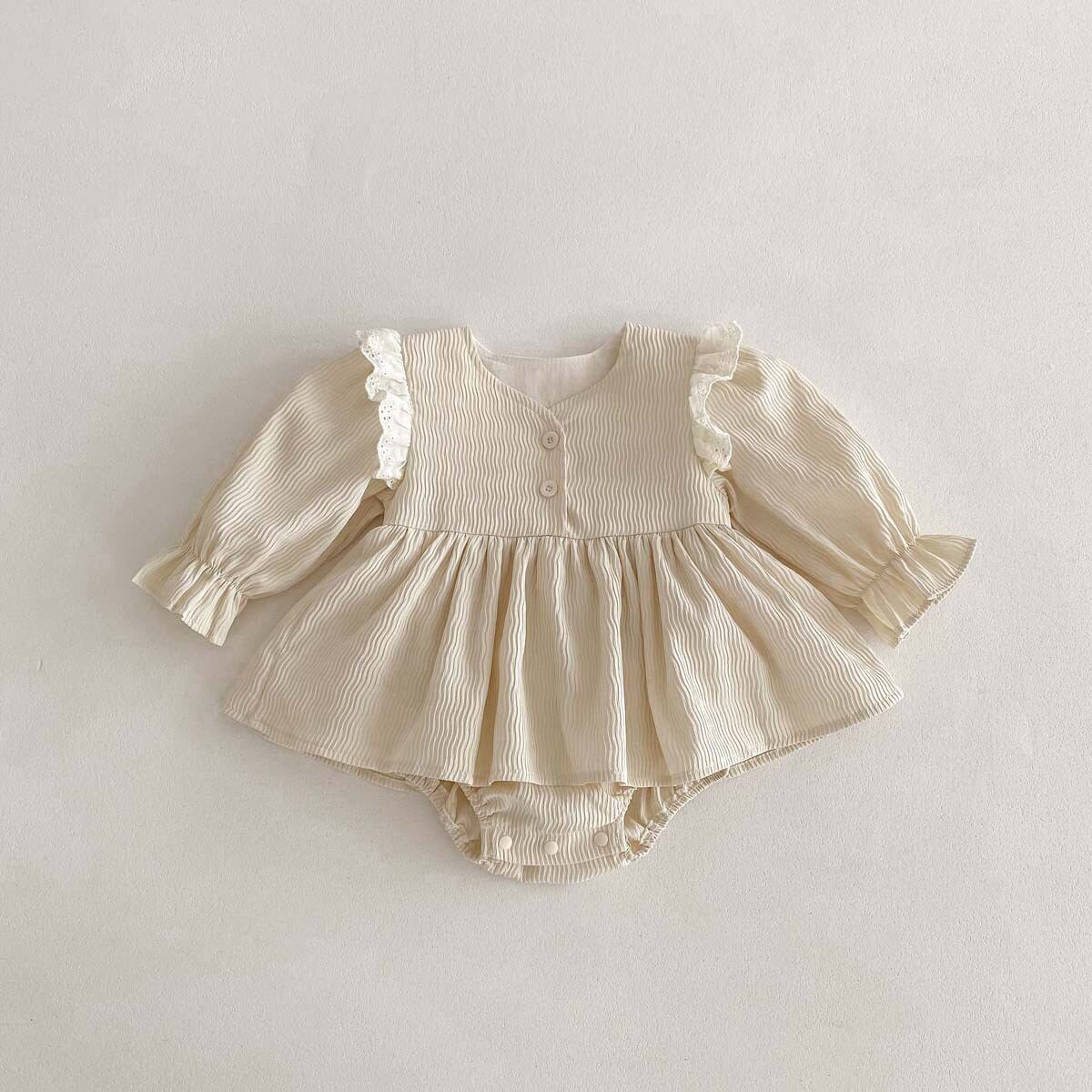 【BABY】春新作 レースプリンセスロンパース