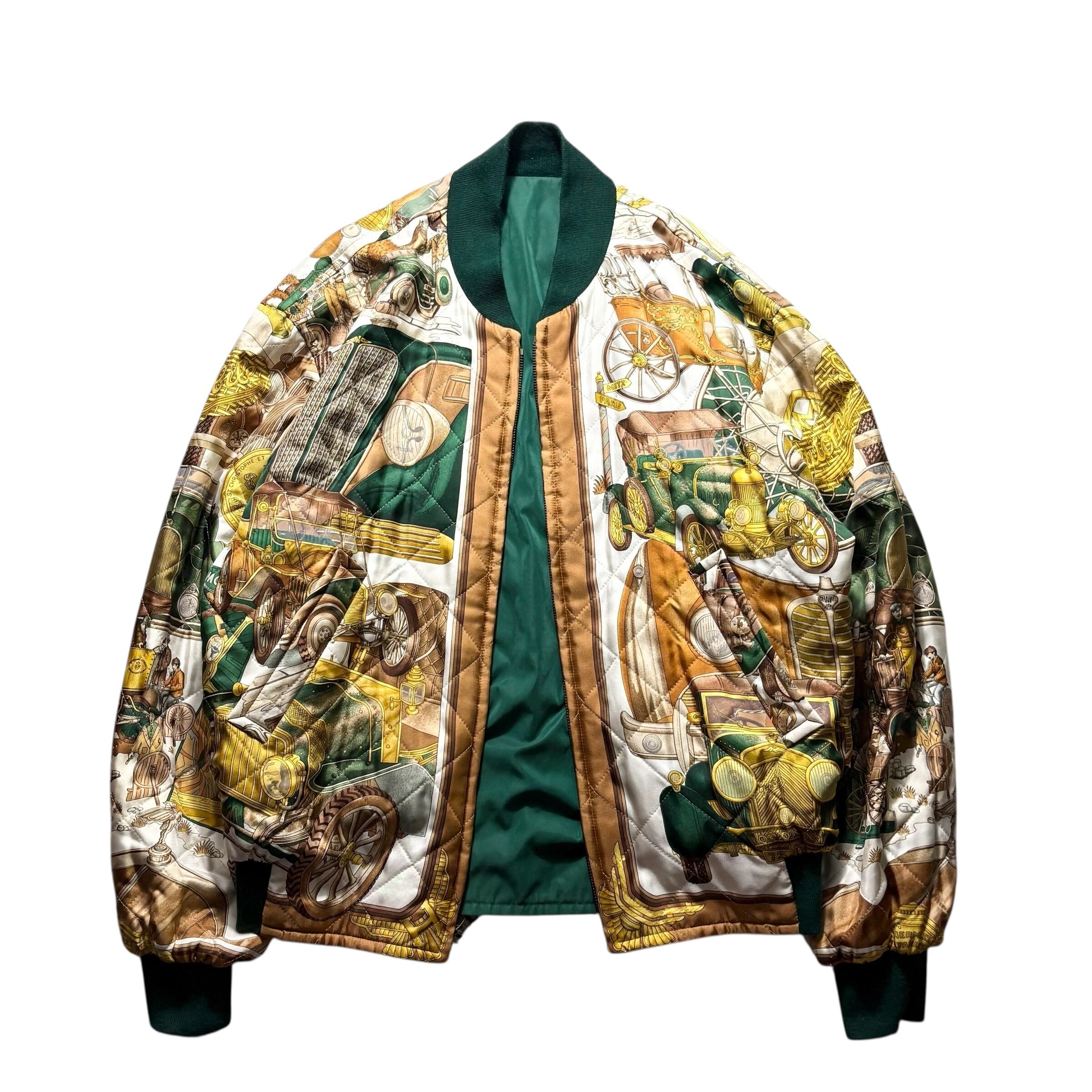 vintage HERMES reversible bomber jacket “automobile” | NOIR ONLINE