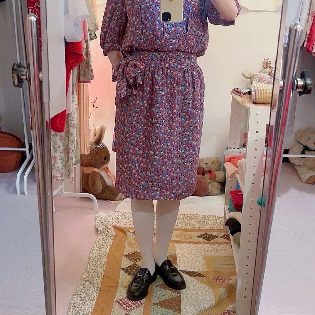 big collar side ribbon one-piece