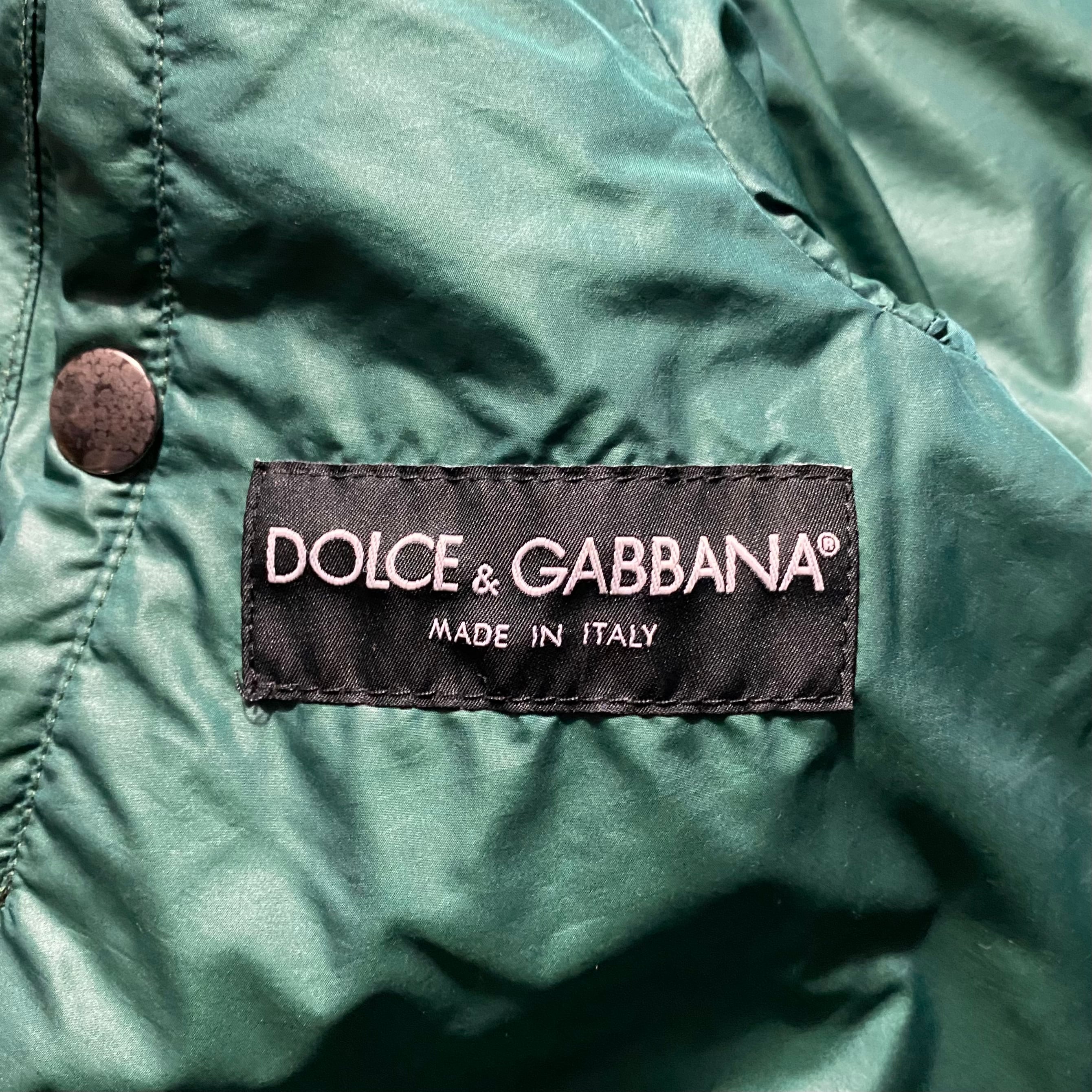 DOLCE&GABBANA green nylon blouson with fur | NOIR ONLINE