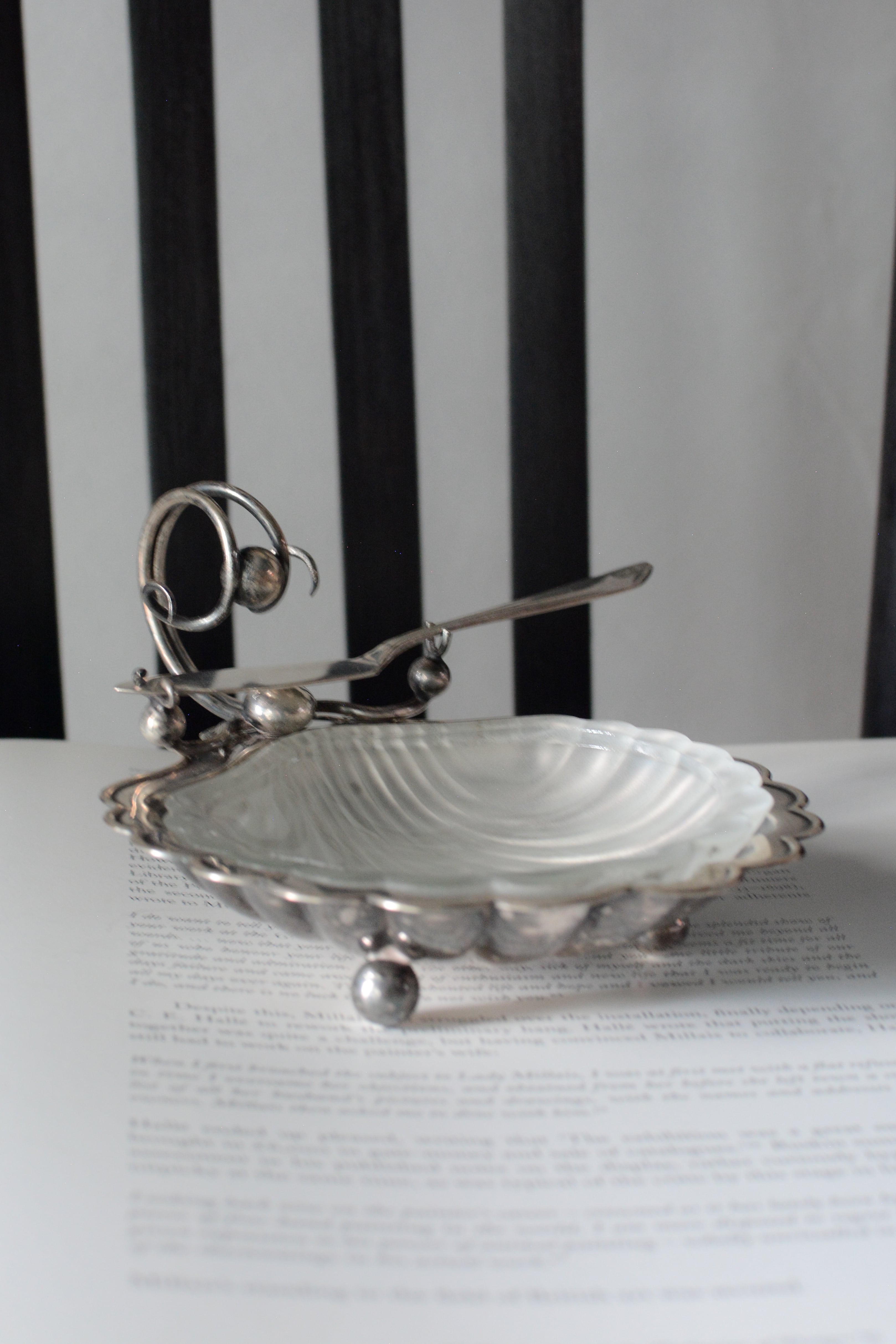 vintage shell dish Holding Light