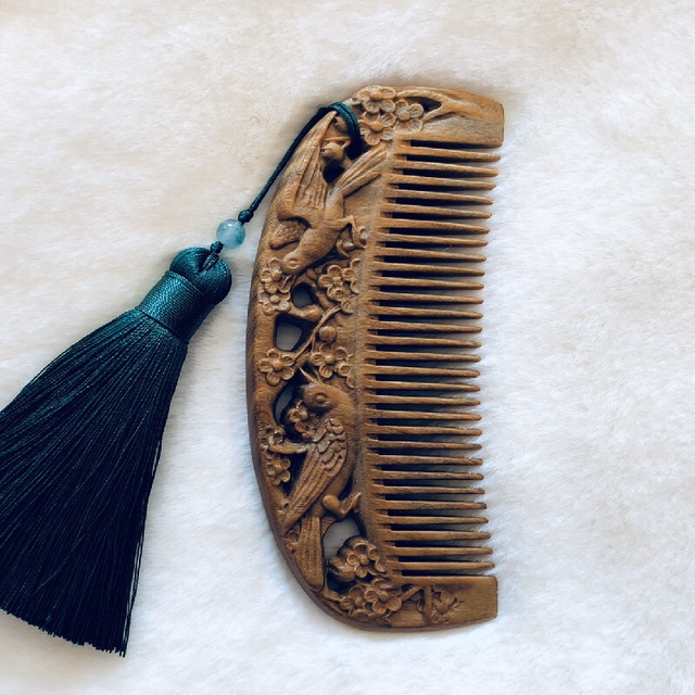 木製くし·櫛 プレゼント 绿檀 レトロ ブラシ 髪 シンプル