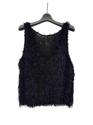 シャギーフェザーベスト(ブラック)